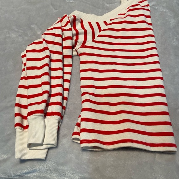 Zara Cut Out Shoulders Striped Long Sleeve Top Size - Small - Picture 6 of 7